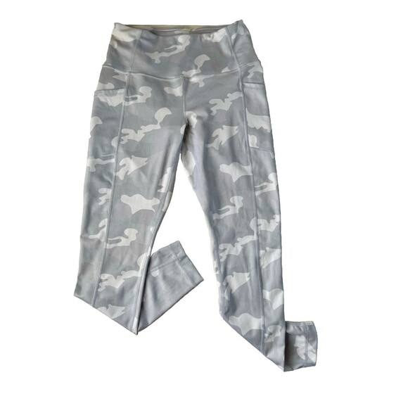 Yogalicious Lux Camo Gray Leggings Side Pocket Size Small - Picture 1 of 12